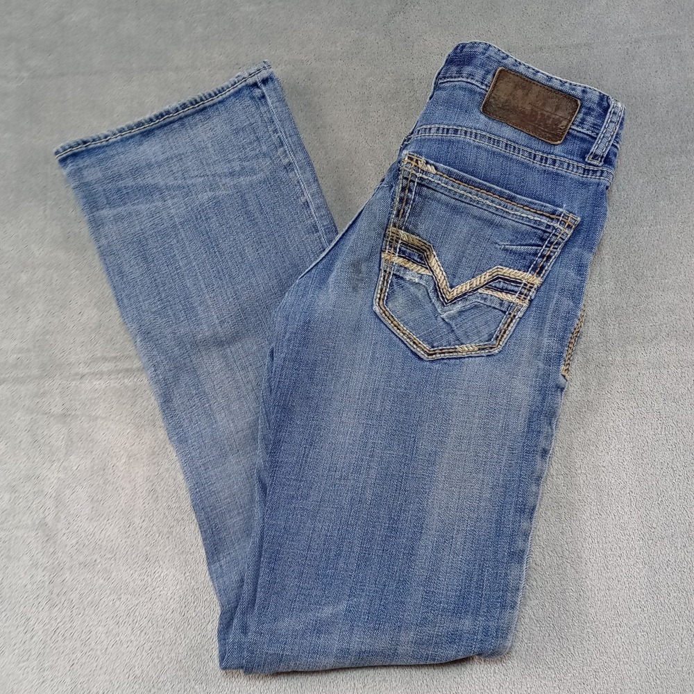 BKE Buckle Fulton‎ Jeans Mens 27 x 29 Heavy Distressed Bootcut TRASHED DESTROYED